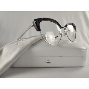 Swarovski SK 5363 081 Shiny Violet Cat Eye Eyeglass Frames Women 53-17-145 NWT
